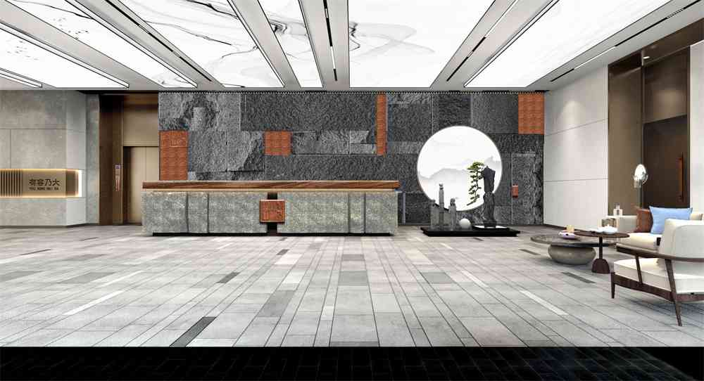 中式前廳辦公室設(shè)計(jì)效果圖